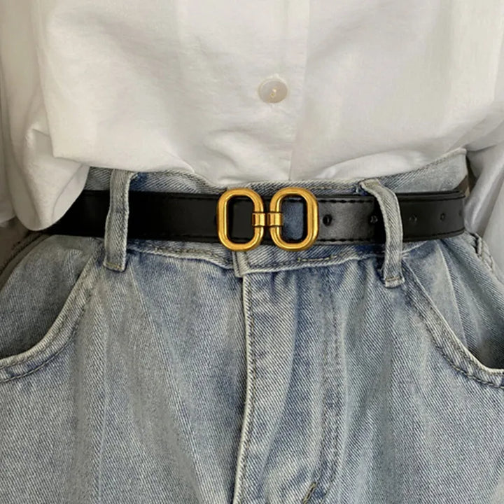 Retro Buckle Designer Belt | Chic & Adjustable-Black-State of Style