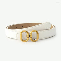 Retro Buckle Designer Belt | Chic & Adjustable-White-State of Style