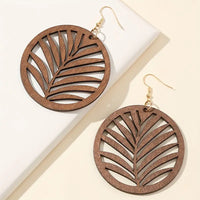 Retro Carved Wooden Earrings | Unique Handmade Jewellery-PALM LEAVES-State of Style