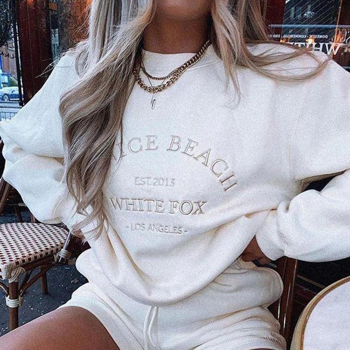Retro-Chic Letter Thread Sweater | Women's Vintage Embroidered Knit-White-S-State of Style