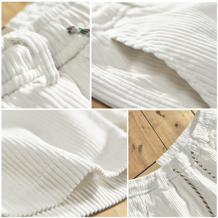 Retro cord shorts for men with a comfortable fit – Raul-Beige-S-State of Style