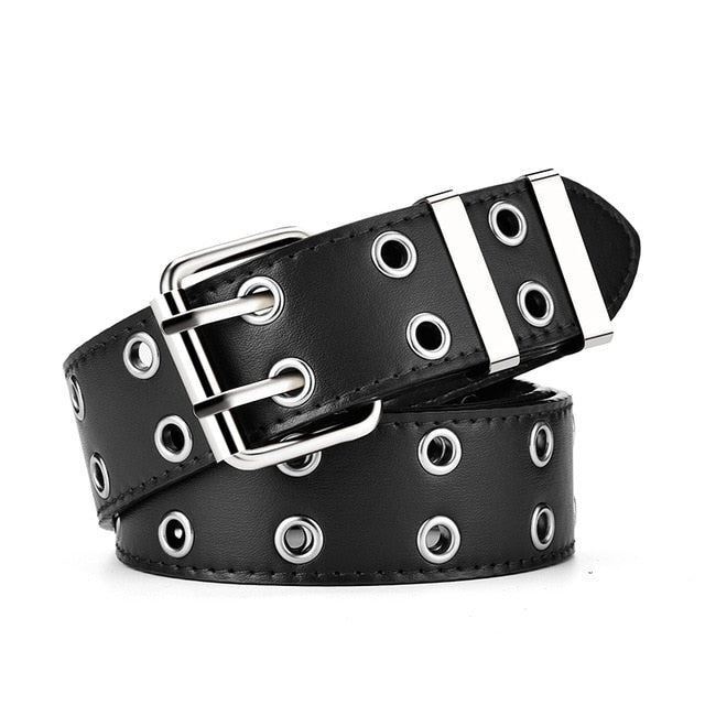 Retro Decorative Punk Belt | Genuine Leather & Adjustable-Black-State of Style