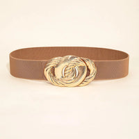 Retro Elegance Stretch Waist Belt – Vintage-Inspired Statement Piece-Light Brown-State of Style