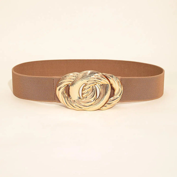 Retro Elegance Stretch Waist Belt – Vintage-Inspired Statement Piece-Light Brown-State of Style