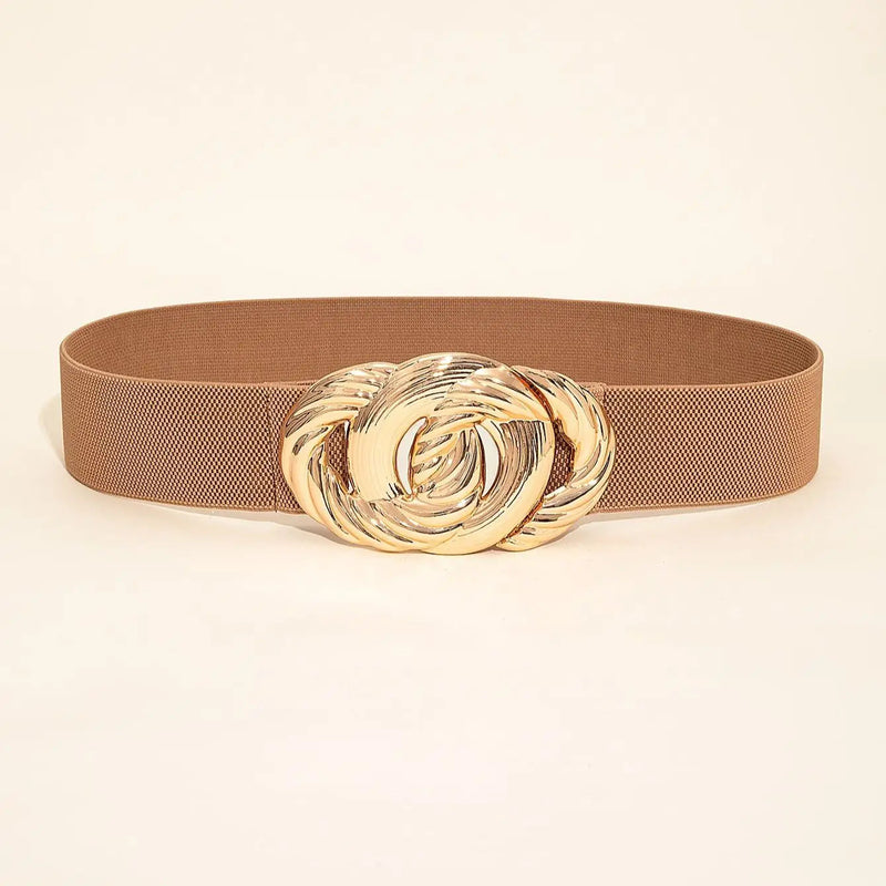 Retro Elegance Stretch Waist Belt – Vintage-Inspired Statement Piece-Light Brown-State of Style