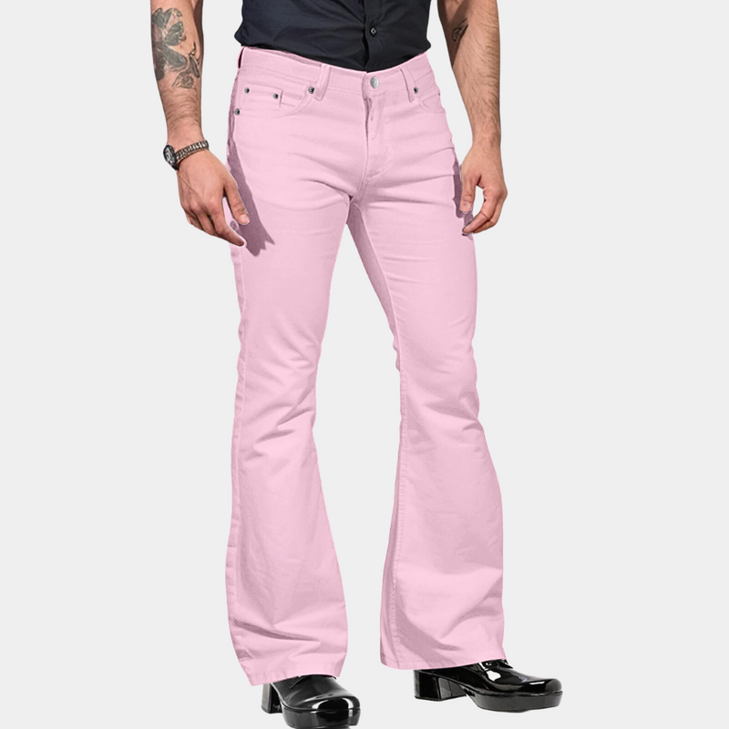 Retro Flared Men's Pants - Joris-Pink-S-State of Style