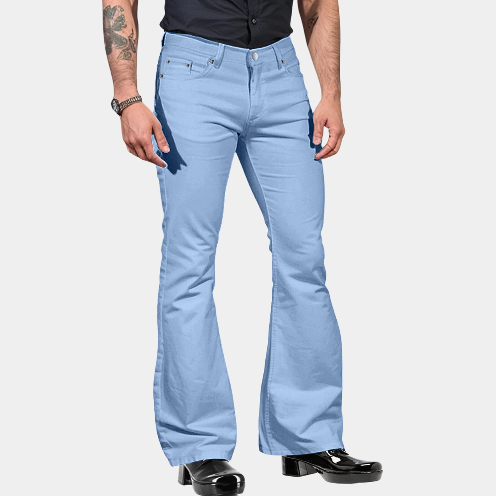 Retro Flared Men's Trousers - Joris-Blue-S-State of Style