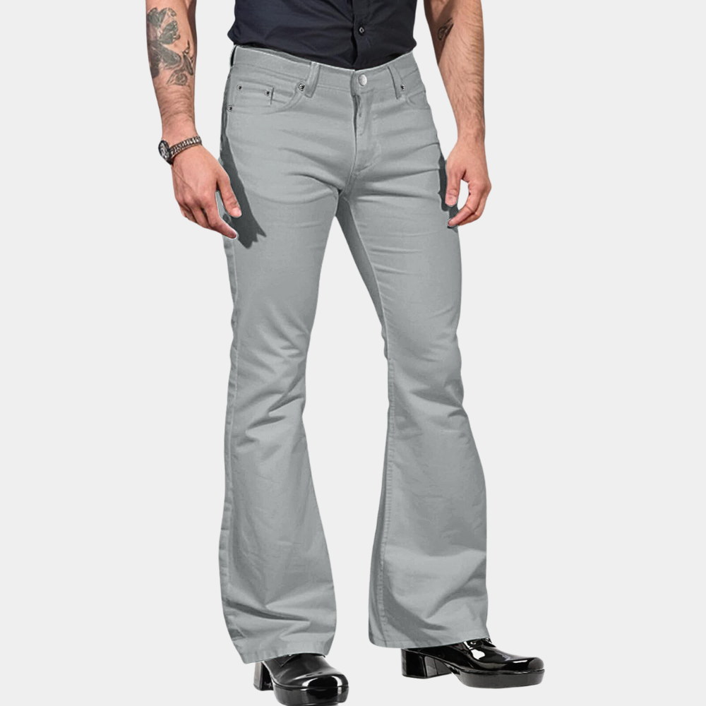 Retro Flared Men's Trousers - Joris-Grey-S-State of Style