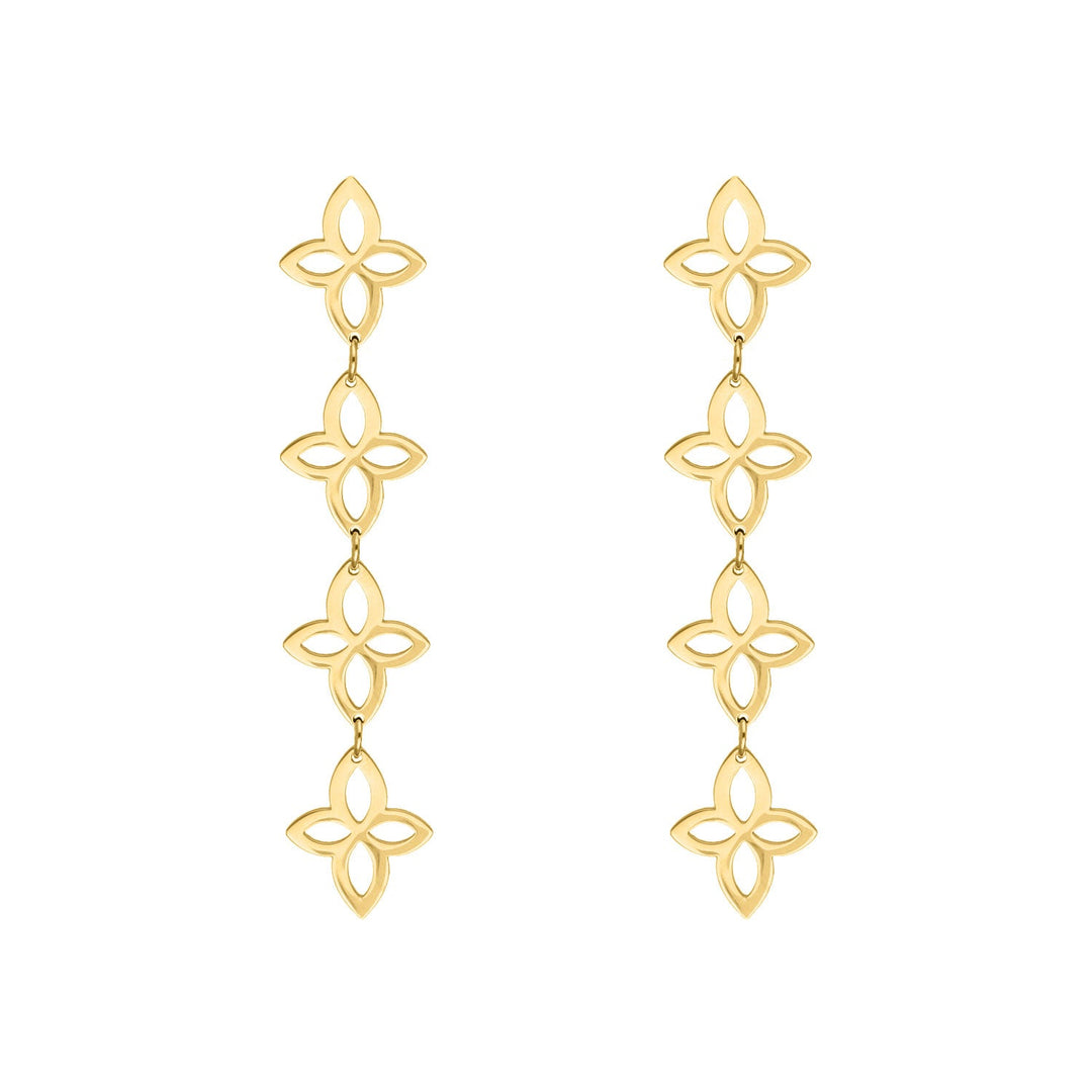 RETRO FLOWER HOOP EARRINGS - Limited Edition-Gold-plated-State of Style