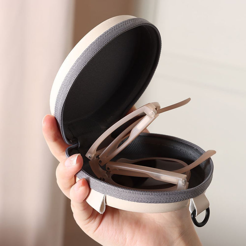 Retro Folding Designer Sunglasses – Compact & Stylish Eyewear-Black Grey-State of Style