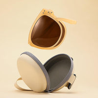 Retro Folding Designer Sunglasses – Compact & Stylish Eyewear-Black Grey-State of Style