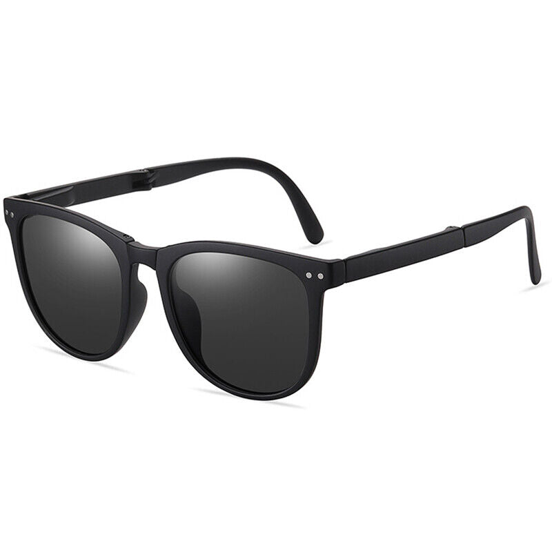 Retro Folding Designer Sunglasses – Compact & Stylish Eyewear-Black Grey-State of Style