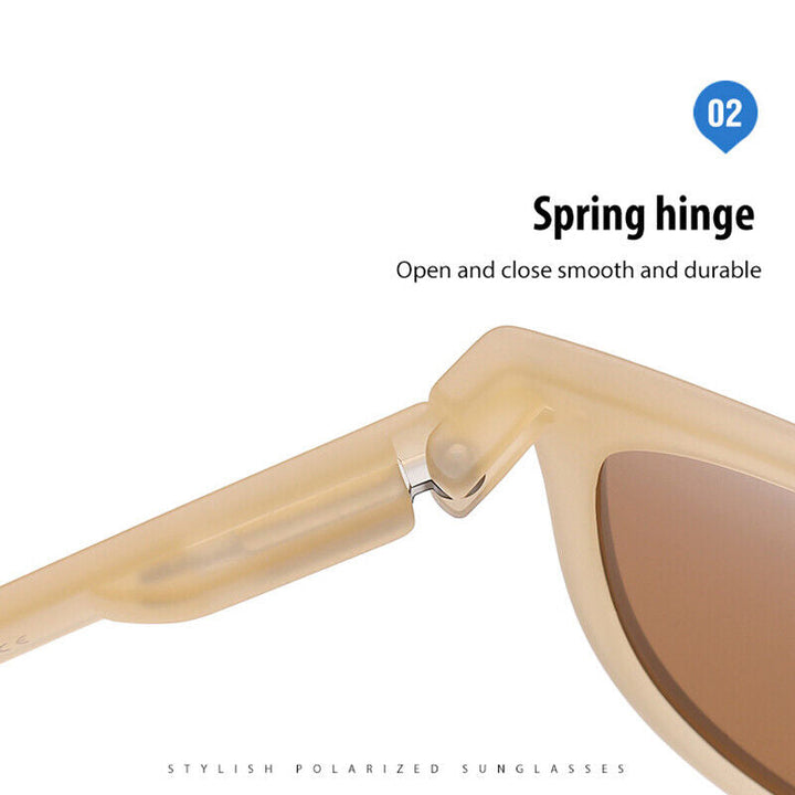 Retro Folding Designer Sunglasses – Compact & Stylish Eyewear-Black Grey-State of Style