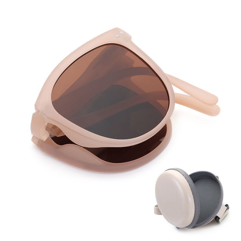 Retro Folding Designer Sunglasses – Compact & Stylish Eyewear-Champagne Brown-State of Style