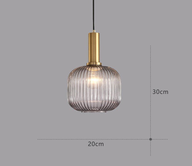 Retro Glass Pendant Light - ColorVibe-Grey-B-State of Style