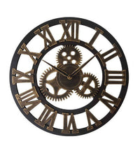 Retro Industrial Wooden Wall Clock – Ironwood-Brown-Black-State of Style