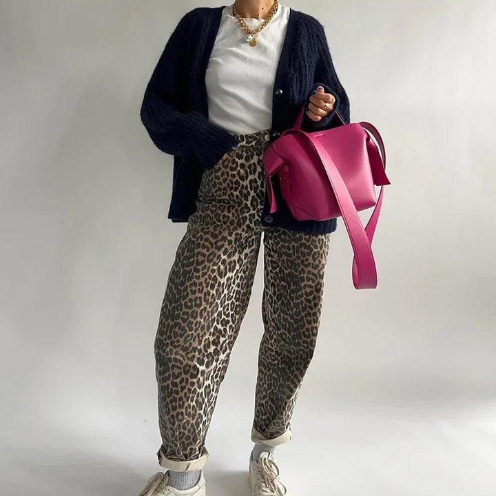 Retro Jeans with Leopard Print - Clara-Leopard-XS-State of Style