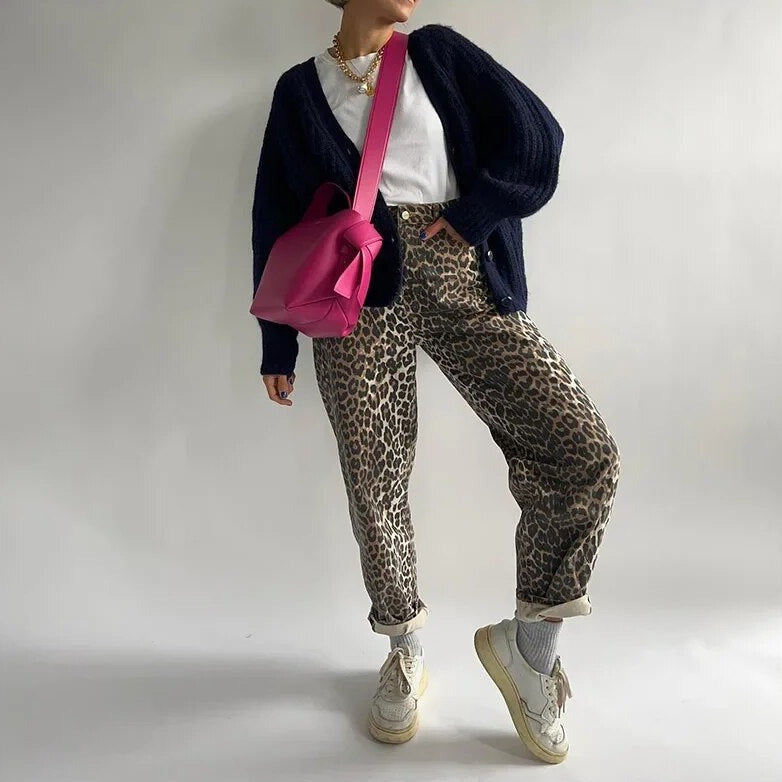 Retro Jeans with Leopard Print - Clara-Leopard-XS-State of Style