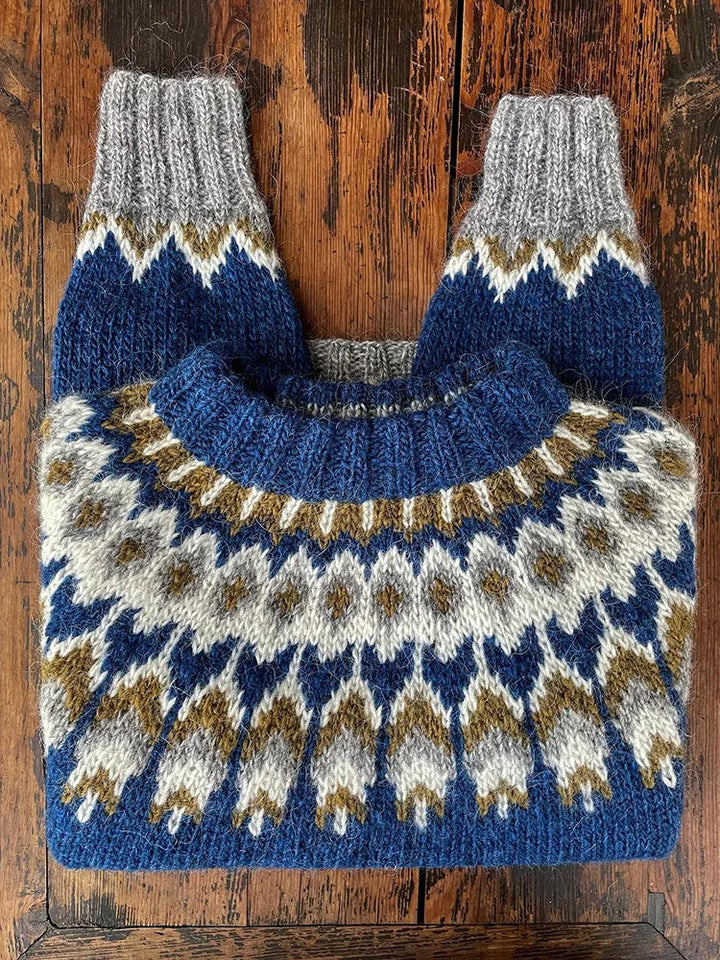 Retro Knit Jumper for Women - Eloise-Blue-XS-State of Style