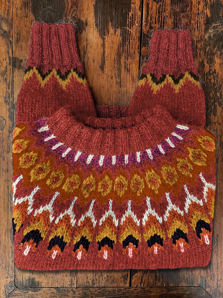 Retro Knit Jumper for Women - Eloise-Red-XS-State of Style