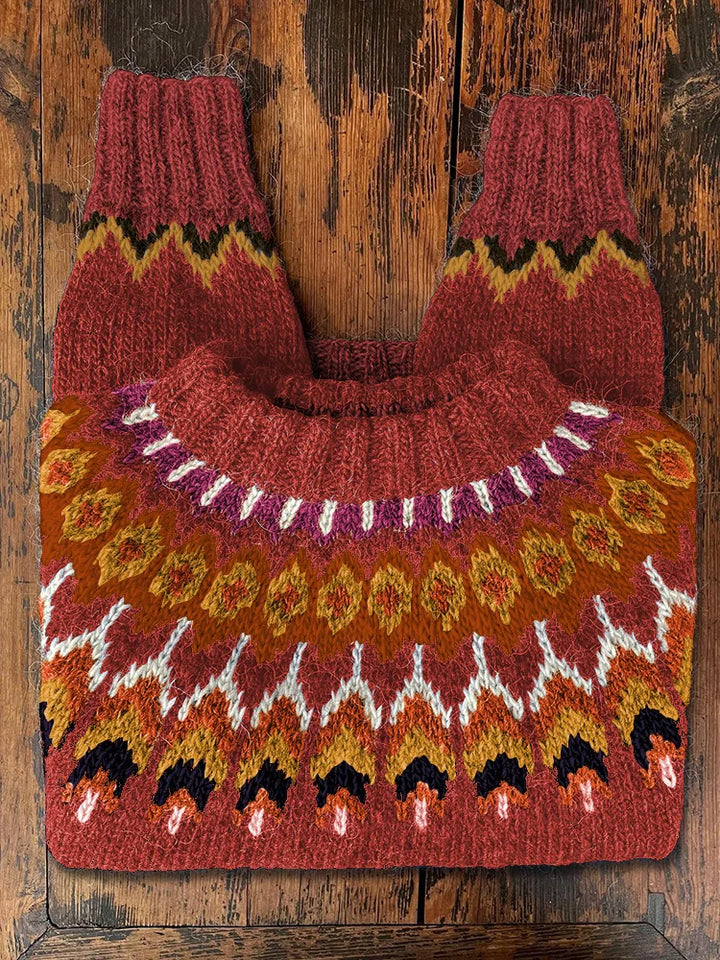 Retro Knit Jumper for Women - Eloise-Red-XS-State of Style