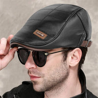 Retro Men's Leather Beret - HeritageCap-Black-State of Style