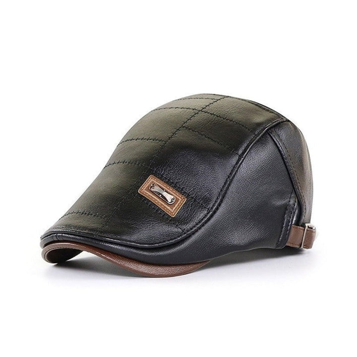 Retro Men's Leather Beret - HeritageCap-Black-State of Style