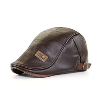 Retro Men's Leather Beret - HeritageCap-Dark Brown-State of Style