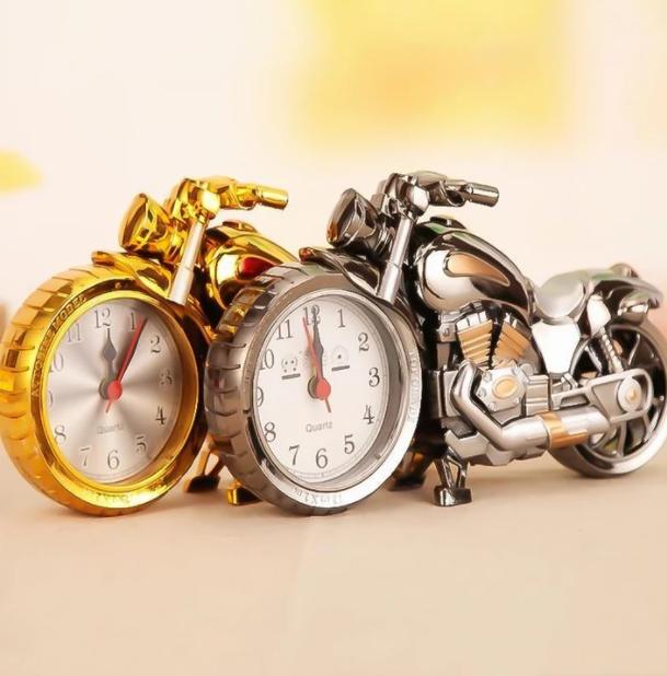 Retro Motorcycle Alarm Clock - MotoTime-Silver-State of Style