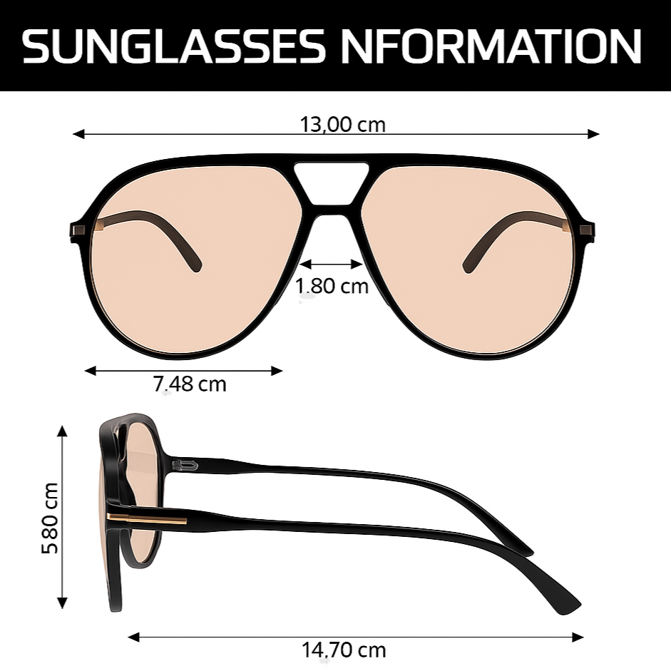 Retro Oversized Aviator Sunglasses - Amara-Black-clear-State of Style