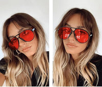 Retro Oversized Aviator Sunglasses - Amara-Black-clear-State of Style