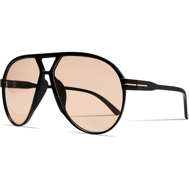Retro Oversized Aviator Sunglasses - Amara-Black Peach-State of Style