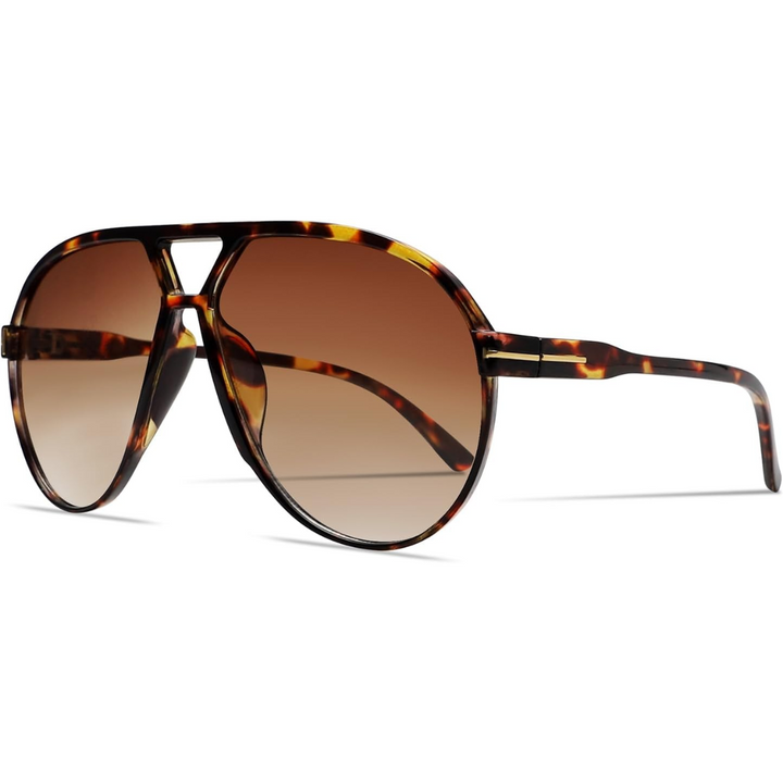 Retro Oversized Aviator Sunglasses - Amara-Turtle Gradient Brown-State of Style
