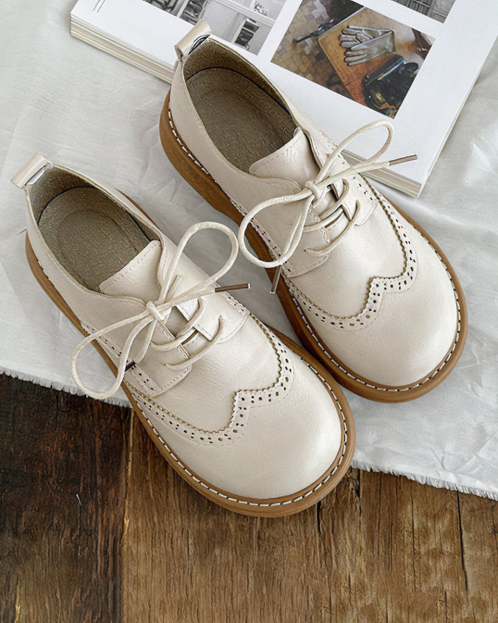 Retro Oxford Shoes for Women – Isadora-Ivory-4.5-State of Style