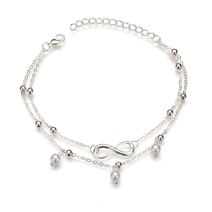 Retro Pearl Infinity Anklet | Elegant Beachwear Jewellery-State of Style