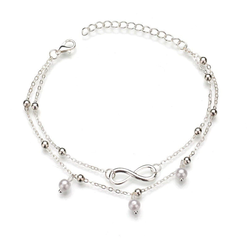 Retro Pearl Infinity Anklet | Elegant Beachwear Jewellery-State of Style