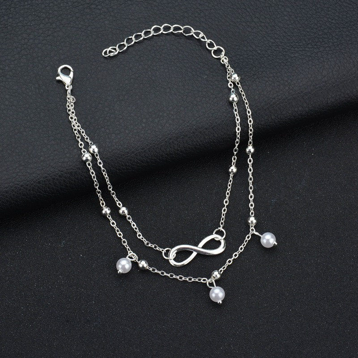 Retro Pearl Infinity Anklet | Elegant Beachwear Jewellery-State of Style