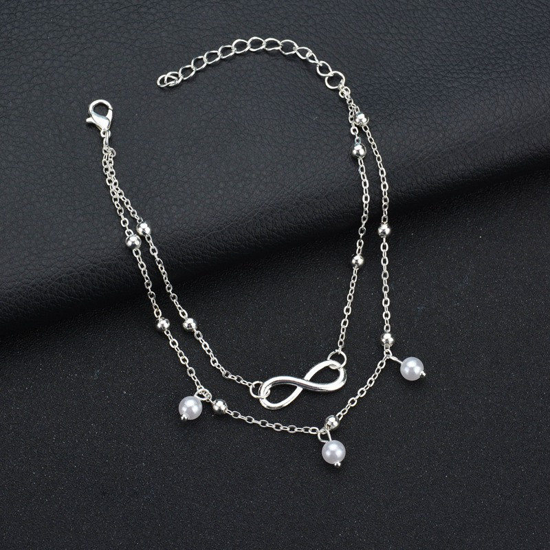 Retro Pearl Infinity Anklet | Elegant Beachwear Jewellery-State of Style