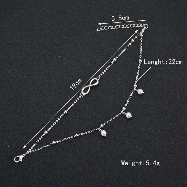 Retro Pearl Infinity Anklet | Elegant Beachwear Jewellery-State of Style