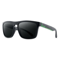 Retro Polarized Square Sunglasses – Vintage Flair with Modern Clarity-Black Green-State of Style