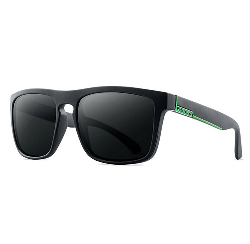 Retro Polarized Square Sunglasses – Vintage Flair with Modern Clarity-Black Green-State of Style