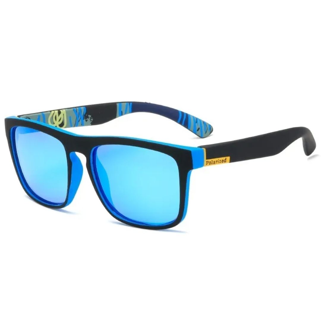 Retro Polarized Square Sunglasses – Vintage Flair with Modern Clarity-Blue Mirror-State of Style