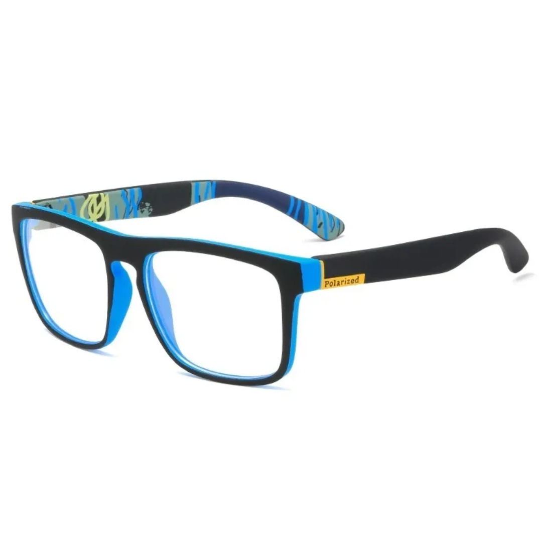 Retro Polarized Square Sunglasses – Vintage Flair with Modern Clarity-Blue Transparent-State of Style