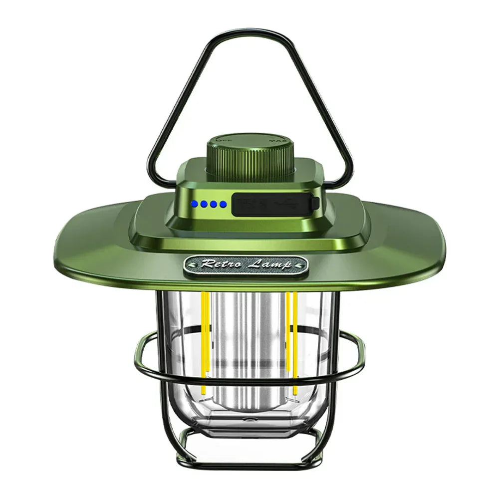 Retro Rechargeable LED Camping Lantern - NostalgiaGlow-Green-State of Style