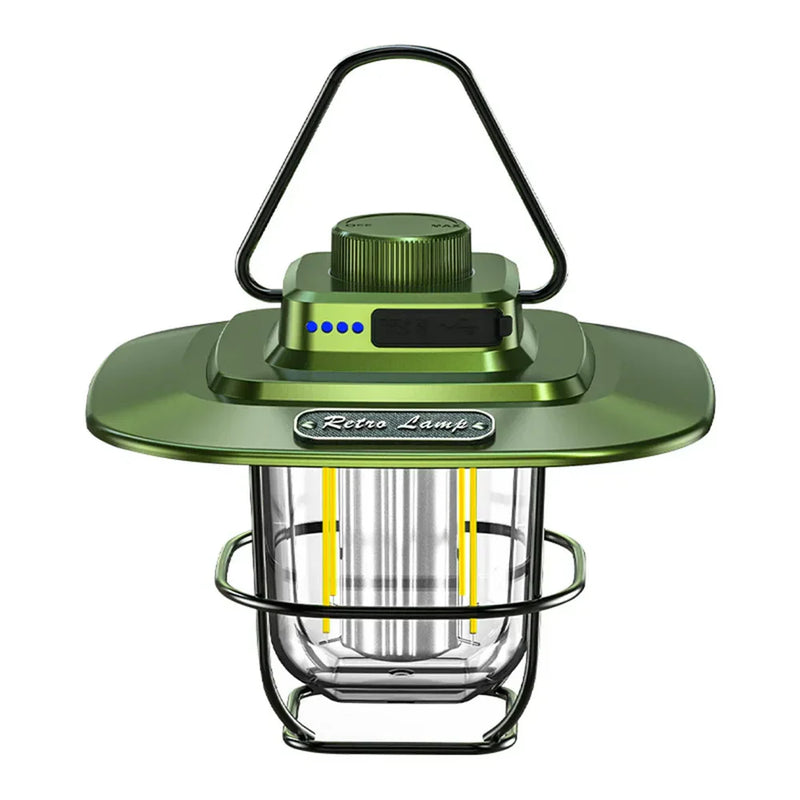 Retro Rechargeable LED Camping Lantern - NostalgiaGlow-Green-State of Style
