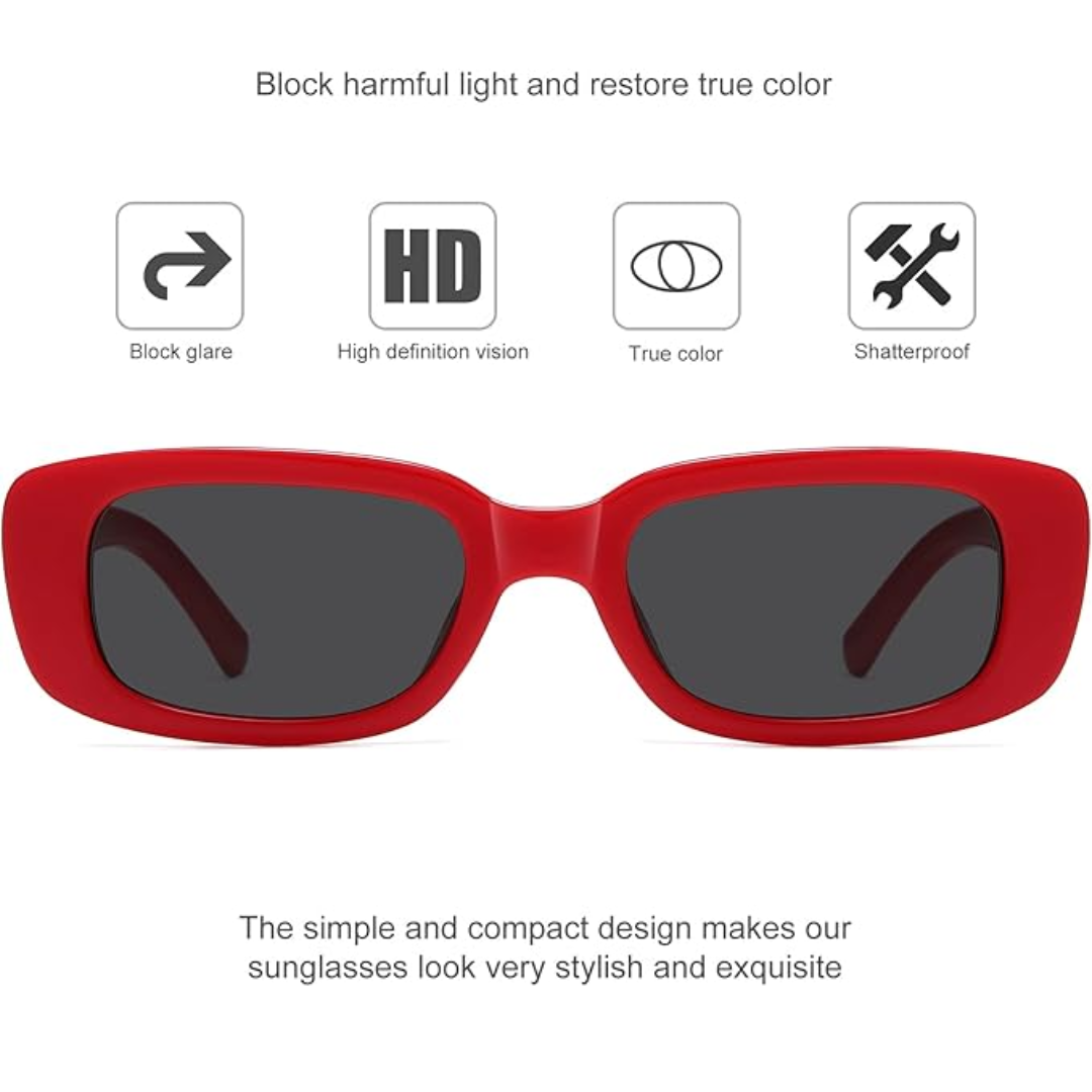 Retro Rectangular Y2K Sunglasses - Aria-Beige grey-State of Style