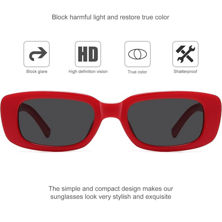 Retro Rectangular Y2K Sunglasses - Aria-Beige grey-State of Style