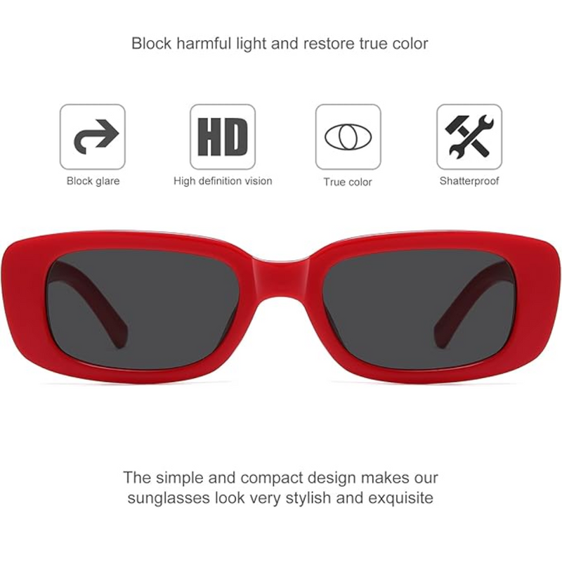 Retro Rectangular Y2K Sunglasses - Aria-Beige grey-State of Style