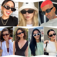 Retro Rectangular Y2K Sunglasses - Aria-Beige grey-State of Style