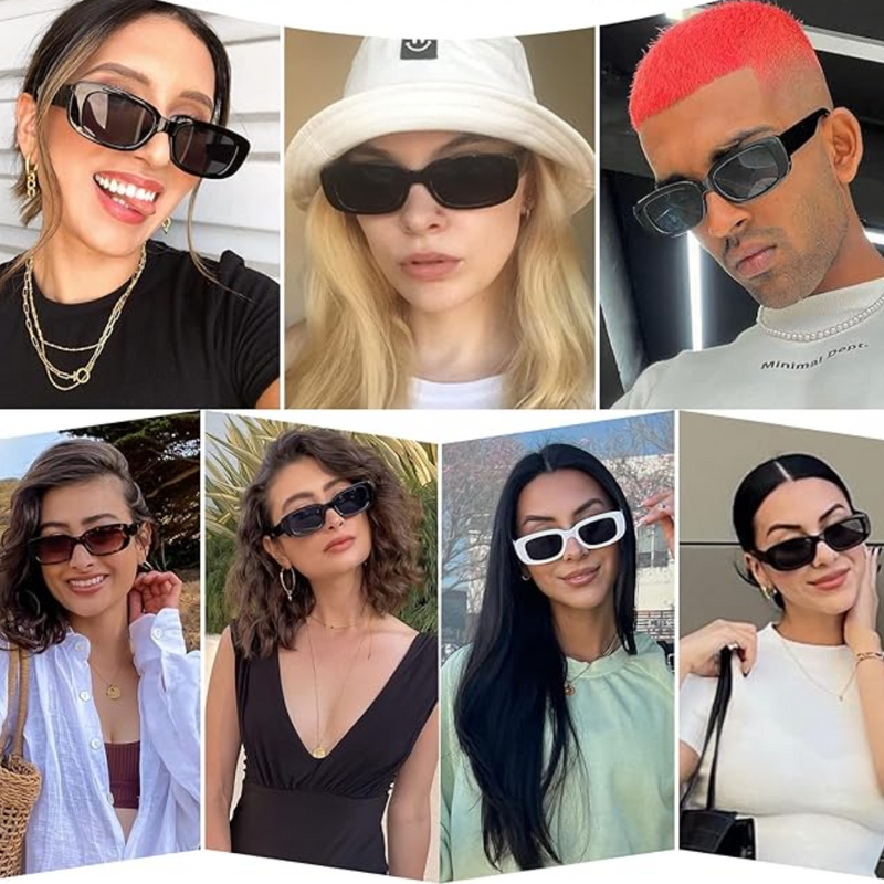 Retro Rectangular Y2K Sunglasses - Aria-Beige grey-State of Style